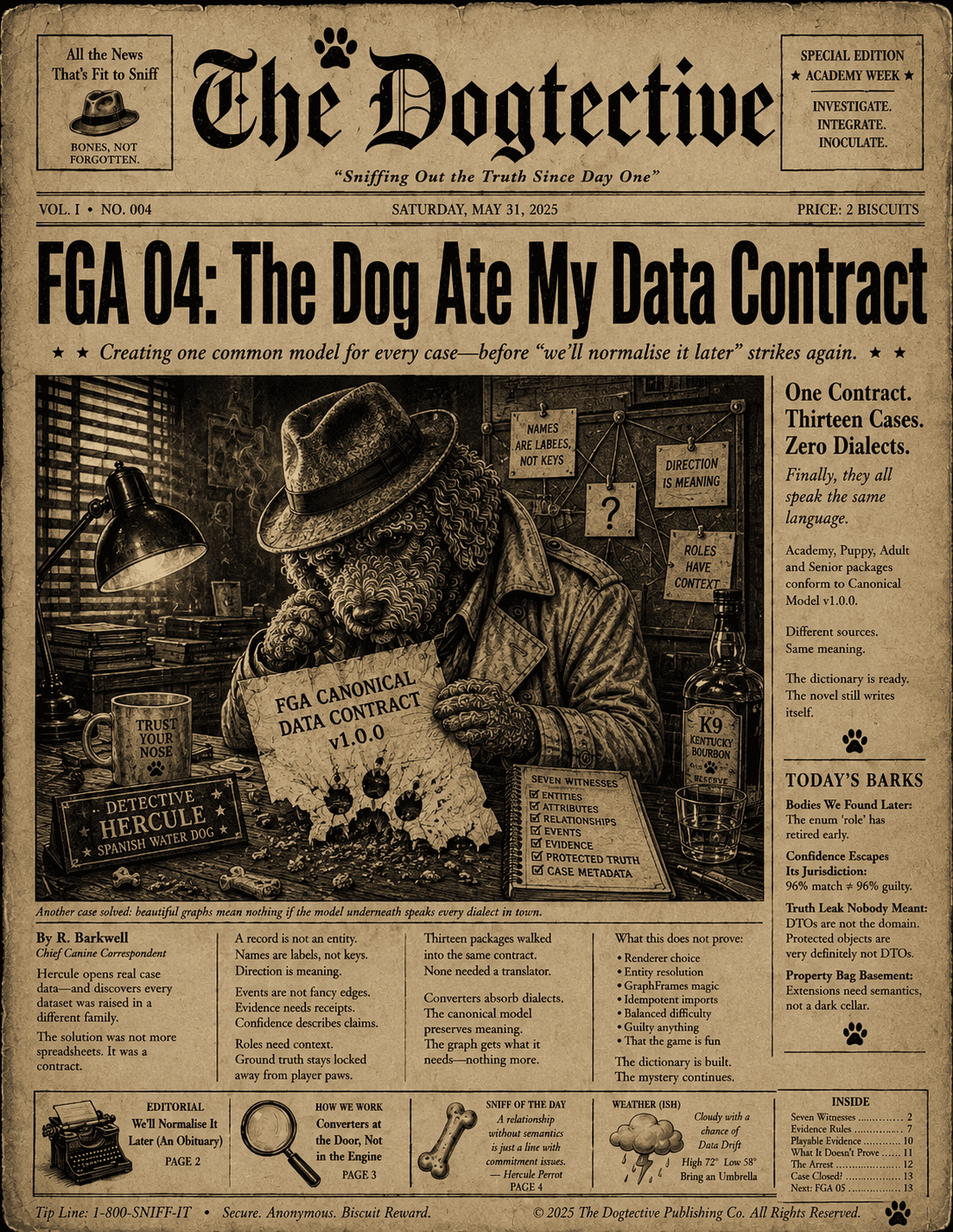 Hercule Perrot examines the canonical data contract before the next case arrives.